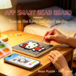 Smart LED Light up Perler Beads Board Fuse Beads Activity Kit with Light Guide for Kids DIY Art Craft Educational Toy